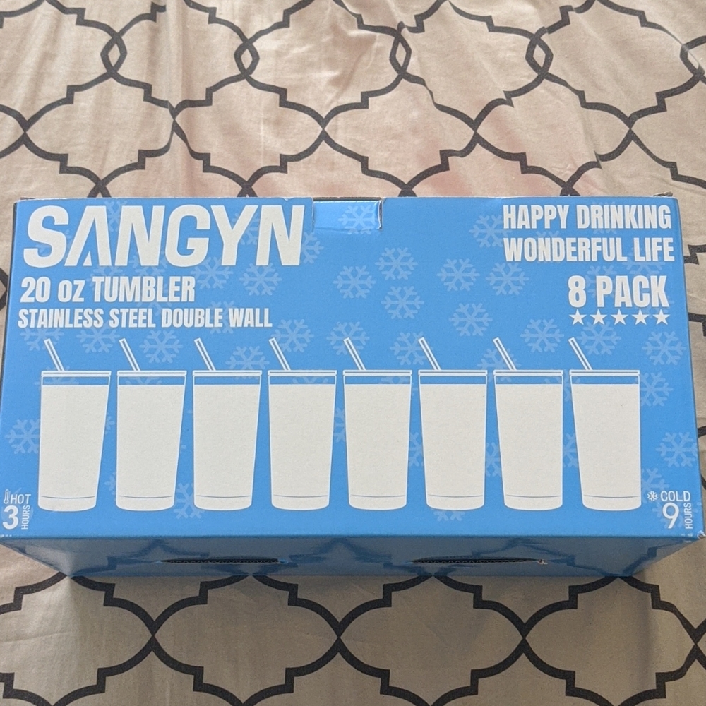 8 Pack 20oz Stainless Steel Tumbler